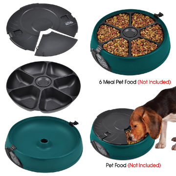 Popamazing 6 Days Cat + Dog + Rabbit Meal Automatic Pet Feeder Auto Dispenser